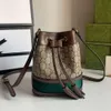 Bolsos para el hombro para mujeres del diseñador Tether Tether Cuero cubo de cuero