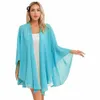 Womens See-Through Chiff Wraps Shawl Evening Wedding Bridal Cape Overlay Outdoor Beachwear Cover Ups para Dr Accories A3XQ #