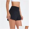 Mulheres Plus Size Calças Moda Designer Shorts Para Mulheres Cintura Alta Secagem Rápida Yoga Running Drop Delivery Vestuário Otsca