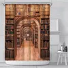 Shower Curtains Vintage Library Books Po Curtain Magic Bookshelf Printing Bathroom Decor Set Waterproof Fabric With Hooks