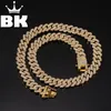 Nuovo colore 12mm 2 linee Catene a maglia cubane Collana Moda Hiphop Gioielli Strass Collane ghiacciate per uomo T200824251h