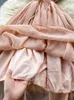 Casual Kleider Frauen Chiffon Kleid Sommer Elegante Rüschen Plissee Strand Sexy Schlanke A-linie Rosa Lange Vestidos