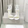 Designer-Ledersandalen Top-Qualität Frauen High Heels Kalbsleder Leder Sexy Dame Hochzeit Party Schuhe mit Box EU35-41