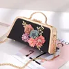 Kvällspåsar lykanefu Tote Women Floral Metal Frame Chain Day Clutches Liten axelhand för Party Wedding Purse