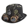 Berets steampunk kapelusz z gogles Halloween TOP Time