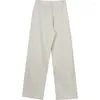 Jeans da donna Xpqbb pantaloni dritti Casual tinta unita femminile pantaloni larghi in denim a gamba larga beige donna primavera a vita alta De Mujer