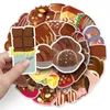 Gift Wrap 50/100Pcs INS Novelty Cartoon Cute Kawaii Chocolate Stickers PVC Waterproof Decals For Kids Boys Girls Toys Gifts