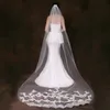3,8 mètres Lg Fi mariée cathédrale blanche voile dentelle exquise grande queue voile de mariage marier voile avec peigne accessoires w9Fh #