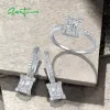 Set Santuzza Parure di gioielli in argento autentico per donna Scintillante bianco zircone cubico Orecchini eleganti Anello Matrimonio Gioielleria raffinata