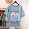 summer Plus Size Premium Cott Y2KT-shirt Women's Carto Cherry Print T-shirt Oversized Jogging Sports T-shirt Free Ship r2DH#