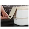 Vaisselle Double couche boîte à déjeuner Bento conteneur Portable pour étudiant employé de bureau boîte à déjeuner micro-ondes