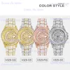 Other Watches Luxury Quartz es For Men Luxurious Design Man 322Pcs Diamon Cover Wrist With Calendar Battegue OOTD Accessorices T240329