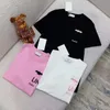 パリファッションデザイナーの服24FWリン春と夏の新しい女性の半袖と同じハイストリートトレンドカジュアルTシャツトップTシャツ