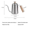 Kampkeuken Outdoor Koffiepot Roestvrij Theeketel Campingservies Houten handvat 650ml Koffieketel Theepot Filterbeker Bonenmolen 240329