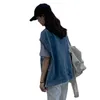 Denim Colete Mulheres Tamanho Grande Jean Colete Feminino Sleevel Casacos Primavera Outono Casual Streetwear Jaqueta Luz Azul Casaco BF Top 74Sq #