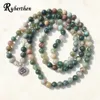 Ruberthen Design Women's Yoga Wrap Bracelet Trendy India Stone Bracelet or Necklace 108 Mala 8 mm Fancy Stone Beads Bracelet 240320