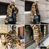 Cappotto da donna in pelliccia sintetica da donna invernale leopardato caldo cappotto P soprabito moda giacca imitazione di alta qualità taglie forti 4Xl 5Xl 6Xl 7Xl 8Xl Dhr6F