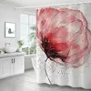 Rideaux de douche peinture à l'huile fleurs imperméable, rideau de salle de bain Anti-regard, porte occultante avec crochets, décoration de la maison