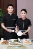Yaz Çay Evi Üniformaları Otel Garson Kısa kollu Catering Çayevi Çalışma Giyim Çin Restoranı Waitr üniforma L1nm#