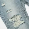 Jeans déchirés pour hommes Y2k Street Skinny Vaqueros Pantales Hombre Streetwear Automne Hiver Pantalon Slim Pantalon en denim original k8BT #