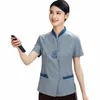 Trabalho roupas de verão Hotel Guest Room Garçom Workwear Manga Curta Feminino Propriedade Limpeza Tia Uniforme J7Sf #