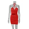 sexy Hollow out Neck Strap Temperament Bandage dres 2023 Summer New V-Neck Dr 50d0#