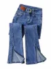 Mager Hight midja Split Flare Jeans Korean Streetwear Casual Stretch Denim Pants Woman Oversize 4xl Bell Bottom Kot Pantol P7HW#