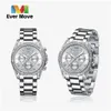 Horloges Ever Move Nieuwe luxe mode gelegeerd stalen horloge voor dames casual armband waterdicht quartz diamanten horloges cadeau voor vriendin 24329