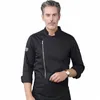 Haute Qualité Noir Lg Manches Maître Cuisinier Uniformes De Travail Restaurant Hôtel BBQ Cuisine Vêtements De Travail Vêtements Service Alimentaire Chef Tops m8g1 #