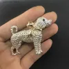 Pins Brooches 2022 New High Quality Christmas Gift Series Silver Plated Cute Fun Lucky Dog Brooch Y240329