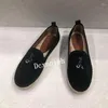 Casual Shoes Tassel Lock Buckle Decor Single Round Toe Cow Suede Flat Loafers Spring Autumn Soft Sole Comfort Walking Unisex