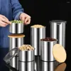 Storage Bottles Stainless Steel Vacuum Sealed Food Container Coffee Bean Jug For Kitchen Grains Keep Fresh Jar Tool