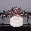 Vintage Multicolor Cristal Fr Royal Crown Nupcial Borboleta Tiara Festa de Casamento Acessórios de Cabelo para Mulheres Jóias j2r2 #