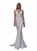 Boho Sexy V-hals Mermaid Wedding Dres Voor Vrouwen Met Kant Applicaties Open Back Bruidsjurk Elegante Vestido De Novia a2w2 #