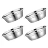 Bowls 4 Pcs Stainless Steel Soup Bowl Mixing Antiskid Metal Salad Dish Basin Kitchen Supplies For Pot Large