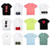 Jogar moda masculina camisetas designer coração vermelho camisa casual camiseta algodão bordado manga curta verão camiseta