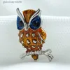 Pins Broches Mooie Uil Broches Koreaanse Trendy Strass Broche Badge Pin Vogel Dier Feest Casual Pak Decoratie Badge Vrouwen Corsage Geschenken Y240329