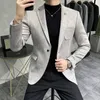 Deerskin Leather Jacket Blazer Men Casual Slim Fit Hombre Suit Terno Masculino Clothing 6 Color 240326