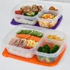 Zabranie obiadowe 3 komory duża pojemność lunchbox wielokrotnego użytku PP posiłek przygotowujący pojemnik na szczelne mikrofalowe mikrofalowe do pracy w podróży do pracy