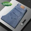 Herenjeans High-end luxe lyocell baggy zakelijke mode stretch vintage broek mannelijke casual werkkleding denimbroek