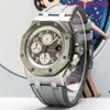 AP Montre-bracelet Collection 26470 Royal Oak Offshore Calibre 42 Titane Métal Gris Cadran Timing Affichage de la Date Mécanique Automatique Ensemble de Montres pour Hommes