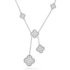 Designer Brand Van Four Leaf Grass Pendant Glod Plating 18K Rose Gold Irregular Necklace Fashion Simple and Advanced