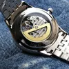 Orologio da uomo Orologi di design Orologio con movimento meccanico automatico Orologio da 40 mm con cristallo di zaffiro cavo Striscia di acciaio inossidabile Super luminoso impermeabile Montre de Luxe