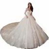 Ethel Rolyn Ball Suknia ślubna Dres dla kobiet 2024 LG Rękawe koraliki 3D Aplikacje Princik Bridal Dr Vestidos de Novia Z6qn#