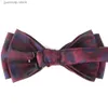 Bow Ties Nowe brązowe krawaty Wedding Mowność dla mężczyzn Kobiety Bow Knot Adult Claret Kolor Karek Krawę Krawatę Party Mens Bowties for Gifts Y240329