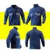 riflettente saldatura denim protettivo ignifugo abbigliamento anti-scintillante uniforme riparatore durevole officina tuta da lavoro z6dO #