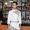 Ambos os sexos cozinha chef camisa restaurante cantina trabalho uniforme hotel catering cozinheiro jaqueta terno bolo loja café garçom workwear p1EX #