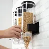 Botellas de almacenamiento Frascos Montaje de pared Dispensadores de productos secos Cereal Triple Contenedor de comida seca Grid Gril Bin Organizador de cocina para nueces harina M othtr