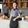 özel logo kısa kollu batı restoran garson üniforma süt çayı tulum kadın catering waitr üniforma ktv bar yeleği gömlek s8ma#