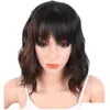 ヘアアクセサリー合成ウィッグF1B30熱耐性fiber flキャップレス中程度の長さレディー039S黒または白人の女性9317916ドロップdhsok